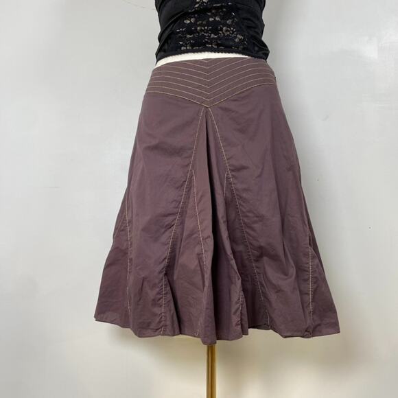 Vintage Old Navy Womens Y2K Chocolate Brown Midi Skirt Size 2 Boho Preppy Fairy - Picture 6 of 11